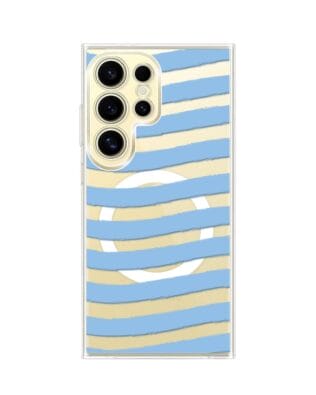 Etui do Samsung Galaxy S24 Ultra z MagSafe przeźroczyste, silikonowe Flexi, fale morskie