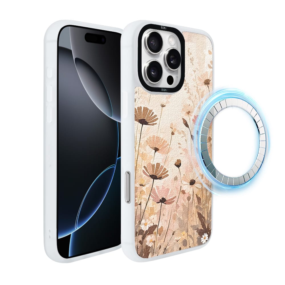 Etui do iPhone 16 Pro IBIZU DropGuard Matt z MagSafe, Boho, Kwiatowa łąka