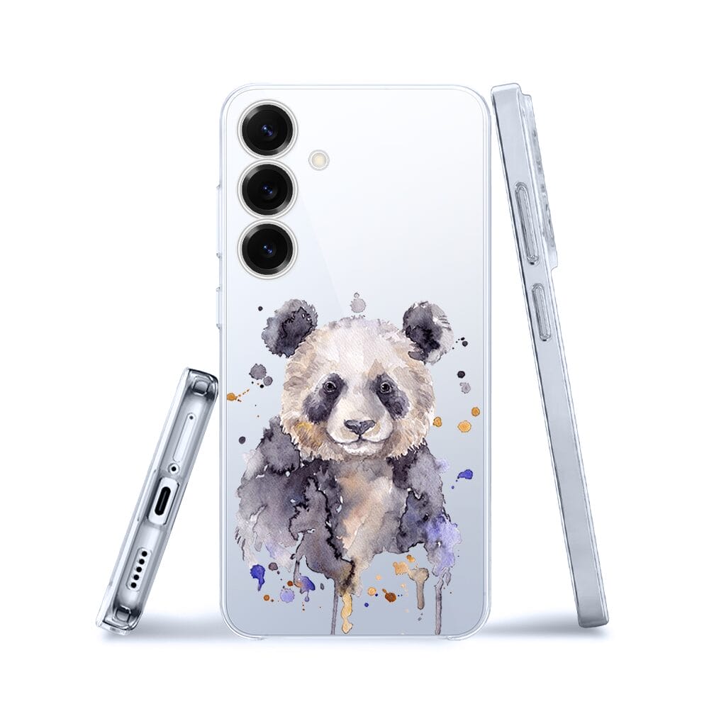 Etui do Samsung Galaxy S25 Plus przeźroczyste, silikonowe Flexi, Akwarelowe Zoo, Panda - obrazek 3