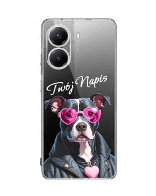 Etui do Xiaomi POCO X7 Pro przeźroczyste, silikonowe Flexi, Puppy Love, pies rasy Amstaff