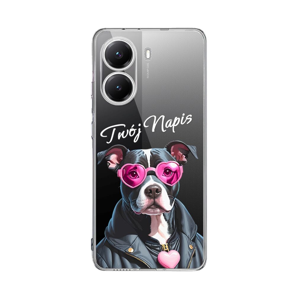 Etui do Xiaomi POCO X7 Pro przeźroczyste, silikonowe Flexi, Puppy Love, pies rasy Amstaff