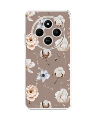 Etui do Xiaomi POCO C75 przeźroczyste, silikonowe Flexi, akwarelowe kwiatki