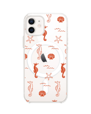 Etui do iPhone 12 Mini z MagSafe przeźroczyste, silikonowe Flexi, wakacyjne wzory