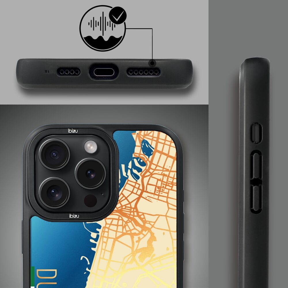 Etui do iPhone 14 Pro IBIZU DropGuard Matt z MagSafe, Mapy Świata, Dubai - obrazek 6
