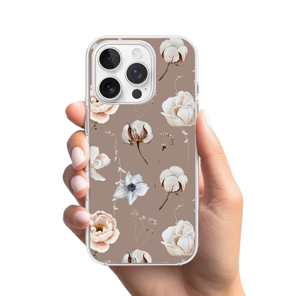 Etui do iPhone 14 Pro Max przeźroczyste, silikonowe Flexi, akwarelowe kwiatki - obrazek 2