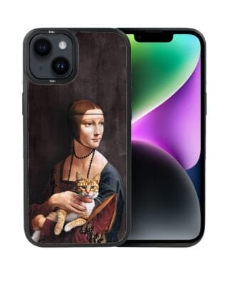 Etui do iPhone 14 IBIZU DropGuard Matt z MagSafe, Leonardo Da Vinci, dama z kotem