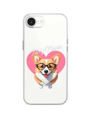 Etui do iPhone 16e przeźroczyste, silikonowe Flexi, Puppy Love, pies rasy Corgi