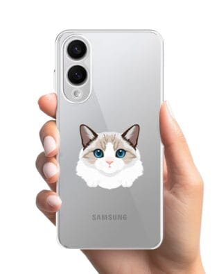 Etui do Samsung Galaxy S25 Edge przeźroczyste, silikonowe Flexi, kot birmański