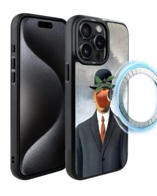 Etui do iPhone 15 Pro Max IBIZU DropGuard Matt z MagSafe, Rene Magritte, syn człowieczy