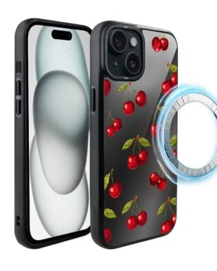 Etui do iPhone 15 Plus IBIZU DropGuard Matt z MagSafe, Midnight, Wiśniowa noc