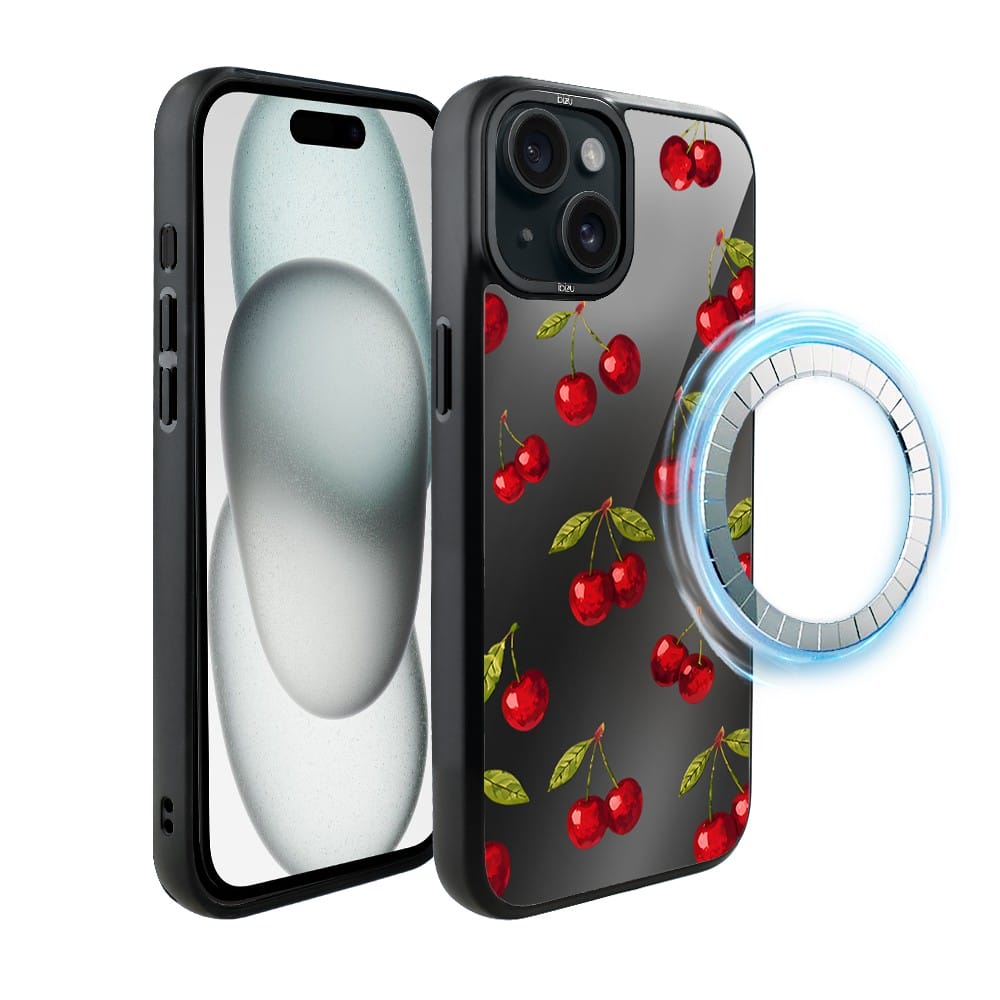 Etui do iPhone 15 Plus IBIZU DropGuard Matt z MagSafe, Midnight, Wiśniowa noc