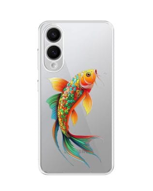 Etui do Samsung Galaxy S25 Edge przeźroczyste, silikonowe Flexi, Dzika Mandala, Złota ryba