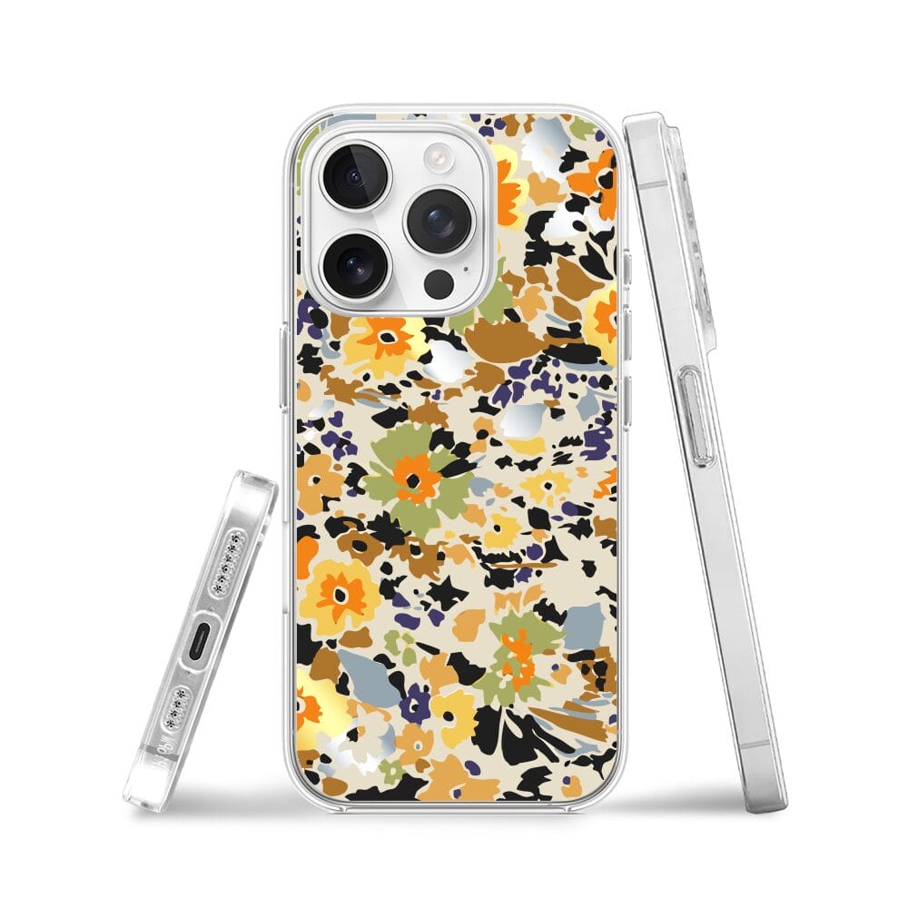 Etui do iPhone 13 Pro przeźroczyste, silikonowe Flexi, malowane kwiatki - obrazek 3