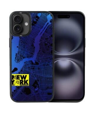 Etui do iPhone 16 IBIZU DropGuard Matt z MagSafe, Mapy Świata, New York