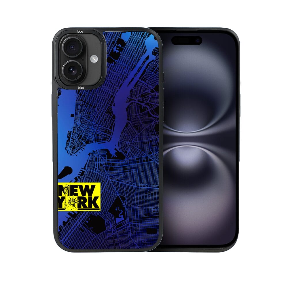 Etui do iPhone 16 IBIZU DropGuard Matt z MagSafe, Mapy Świata, New York - obrazek 2