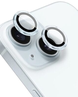 Metalowa osłona obiektywu aparatu ze szkła hartowanego 9H do iPhone 15 Plus, 1 zestaw, niebieska