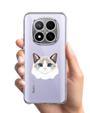 Etui do Xiaomi Redmi Note 14 Pro 4G przeźroczyste, silikonowe Flexi, kot birmański