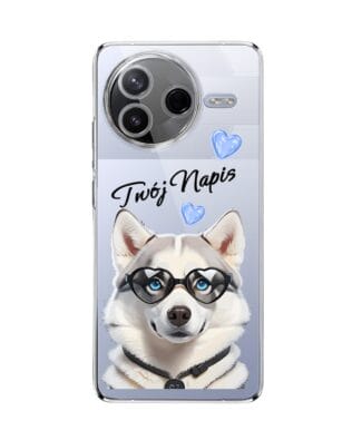 Etui do Xiaomi POCO F7 Pro przeźroczyste, silikonowe Flexi, Puppy Love, pies rasy Husky
