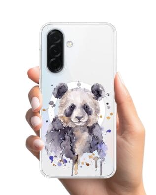 Etui do Samsung Galaxy A36 5G z MagSafe przeźroczyste, silikonowe Flexi, Akwarelowe Zoo, Panda