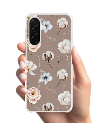 Etui do Samsung Galaxy A26 5G z MagSafe przeźroczyste, silikonowe Flexi, akwarelowe kwiatki