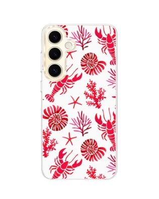 Etui do Samsung Galaxy S24 z MagSafe przeźroczyste, silikonowe Flexi, krab, muszle