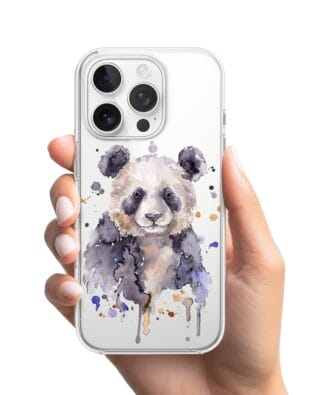 Etui do iPhone 13 Pro przeźroczyste, silikonowe Flexi, Akwarelowe Zoo, Panda
