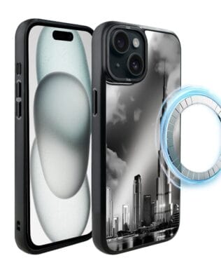 Etui do iPhone 15 Plus IBIZU DropGuard Matt z MagSafe, Noir City, Burj Khalifa