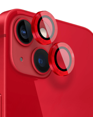 Metalowa osłona obiektywu aparatu ze szkła hartowanego 9H do iPhone 13, 1 zestaw, czerwona