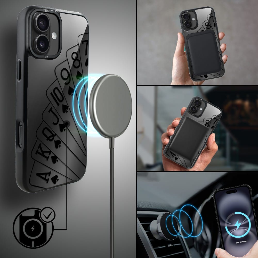 Etui do iPhone 16 IBIZU DropGuard Matt z MagSafe, Midnight, Karty do gry - obrazek 8