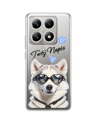 Etui do Xiaomi 14T przeźroczyste, silikonowe Flexi, Puppy Love, pies rasy Husky
