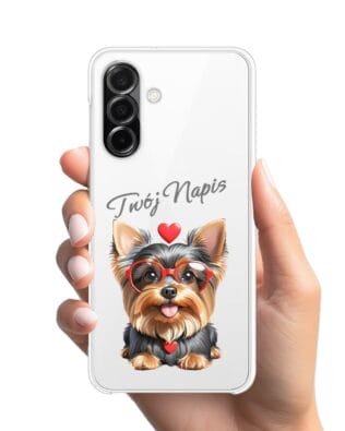 Etui do Samsung Galaxy A26 5G przeźroczyste, silikonowe Flexi, Puppy Love, pies rasy York