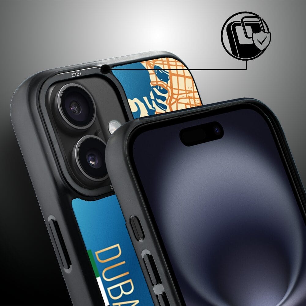 Etui do iPhone 16 IBIZU DropGuard Matt z MagSafe, Mapy Świata, Dubai - obrazek 3