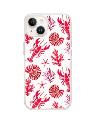 Etui do iPhone 13 Mini z MagSafe przeźroczyste, silikonowe Flexi, krab, muszle