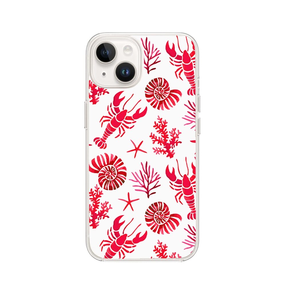 Etui do iPhone 13 Mini z MagSafe przeźroczyste, silikonowe Flexi, krab, muszle