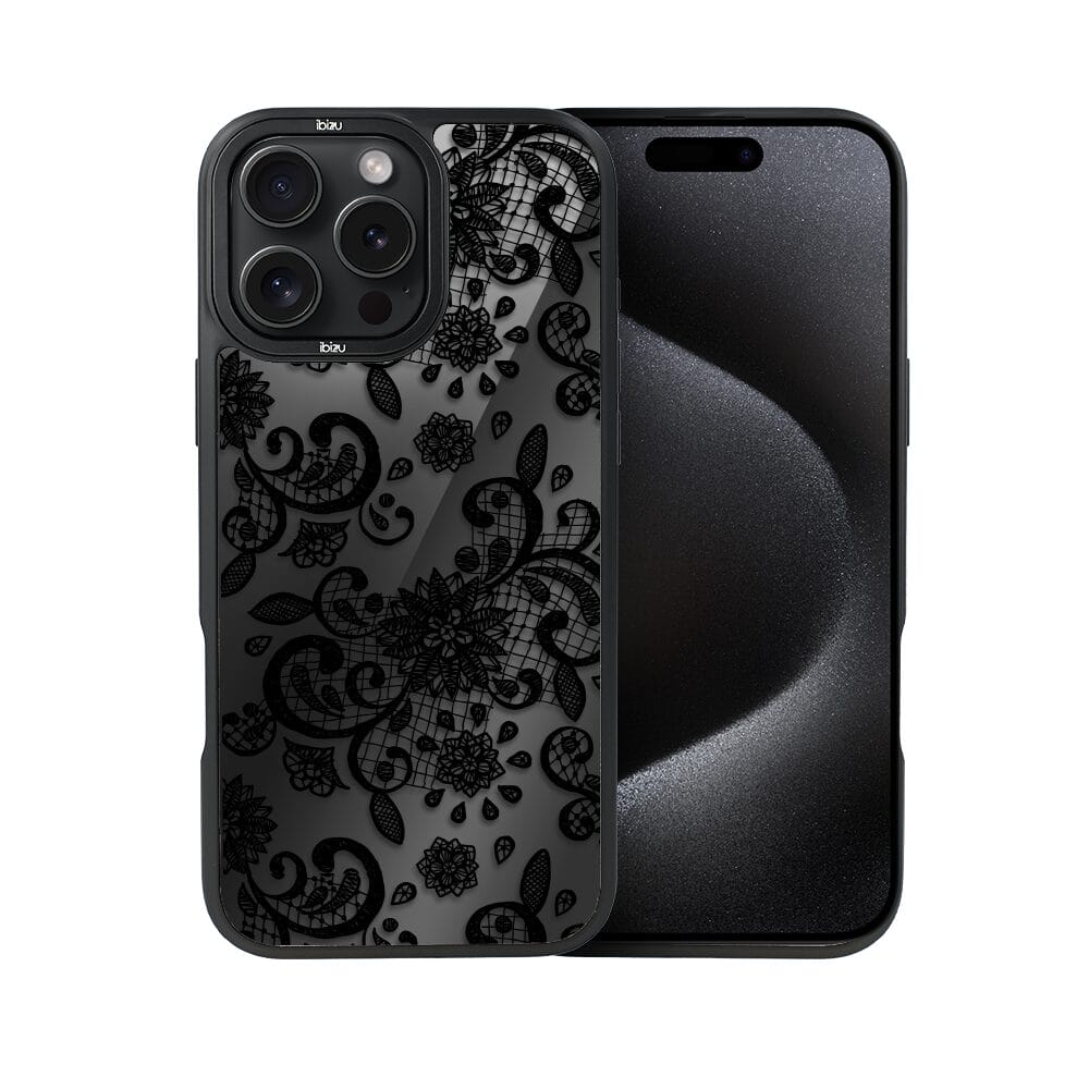 Etui do iPhone 15 Pro Max IBIZU DropGuard Matt z MagSafe, Midnight, Koronkowa czerń - obrazek 2