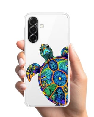 Etui do Samsung Galaxy A26 5G przeźroczyste, silikonowe Flexi, Dzika Mandala, Żółw