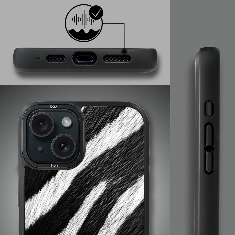 Etui do iPhone 15 IBIZU DropGuard Matt z MagSafe, Zew Natury, Zebra - obrazek 6