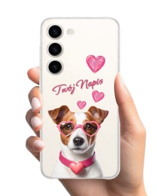 Etui do Samsung Galaxy S23 FE 5G przeźroczyste, silikonowe Flexi, Puppy Love, pies rasy Jack Russell Terrier