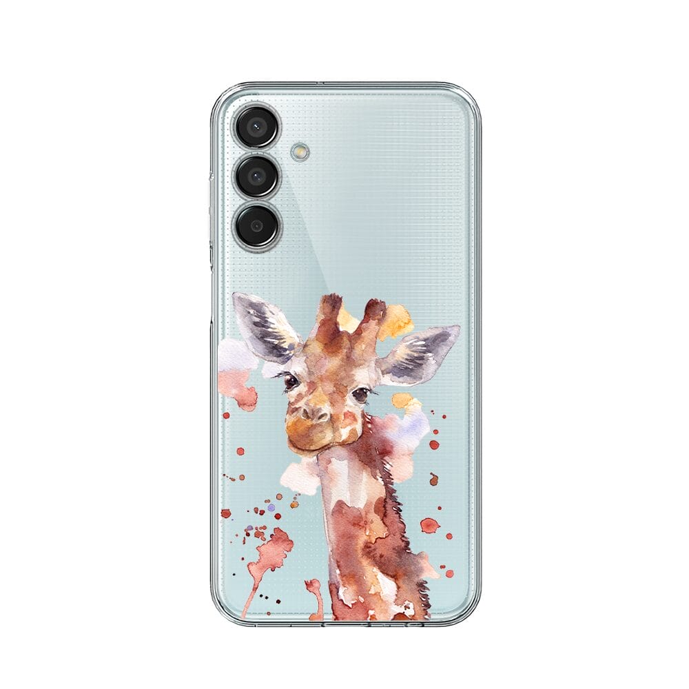 Etui do Samsung Galaxy M15 5G przeźroczyste, silikonowe Flexi, Akwarelowe Zoo, Żyrafa