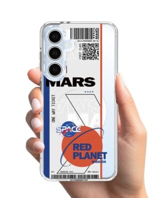 Etui do Samsung Galaxy S24 FE z MagSafe przeźroczyste, silikonowe Flexi, bilet na Mars