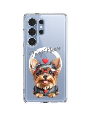 Etui do Samsung Galaxy S25 Ultra z MagSafe przeźroczyste, silikonowe Flexi, Puppy Love, pies rasy York