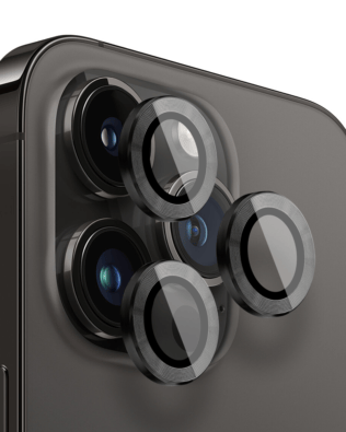 Metalowa osłona obiektywu aparatu ze szkła hartowanego 9H do iPhone 13 Pro, 1 zestaw, czarna