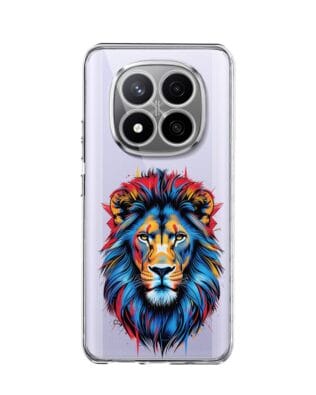 Etui do Xiaomi Redmi Note 14 Pro 4G przeźroczyste, silikonowe Flexi, Dzika Mandala, Lew