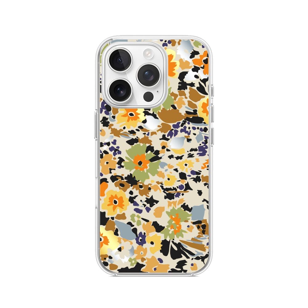 Etui do iPhone 14 Pro przeźroczyste, silikonowe Flexi, malowane kwiatki