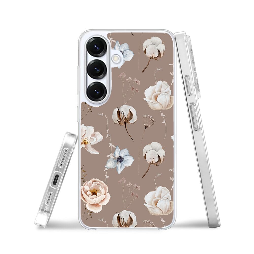 Etui do Samsung Galaxy S25 z MagSafe przeźroczyste, silikonowe Flexi, akwarelowe kwiatki - obrazek 3