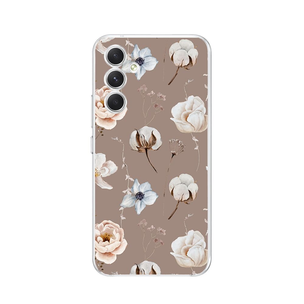 Etui do Samsung Galaxy A54 5G przeźroczyste, silikonowe Flexi, akwarelowe kwiatki