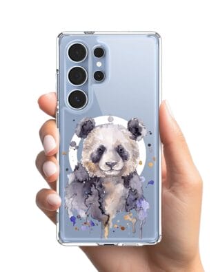 Etui do Samsung Galaxy S25 Ultra z MagSafe przeźroczyste, silikonowe Flexi, Akwarelowe Zoo, Panda