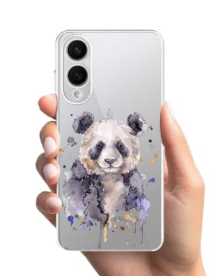 Etui do Samsung Galaxy S25 Edge przeźroczyste, silikonowe Flexi, Akwarelowe Zoo, Panda