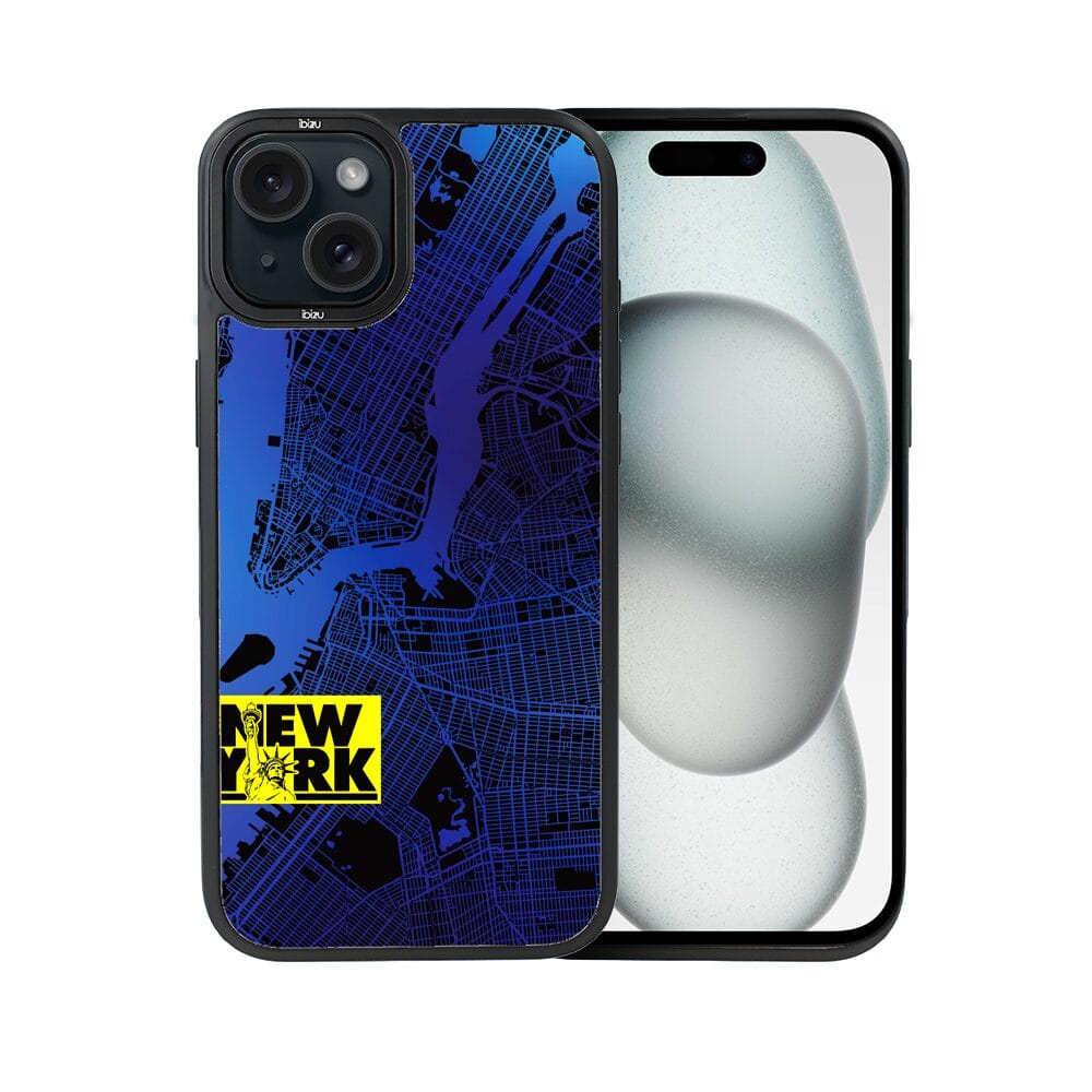 Etui do iPhone 15 IBIZU DropGuard Matt z MagSafe, Mapy Świata, New York - obrazek 2