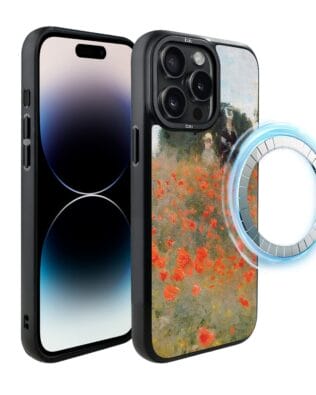 Etui do iPhone 14 Pro Max IBIZU DropGuard Matt z MagSafe, Claude Monet, pole maków